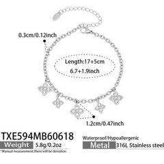 18K Gold-Plated Floral and Heart Cubic Zirconia Jewelry