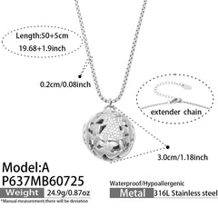 18K Gold-Plated Sparkling Ball Pendant Necklace