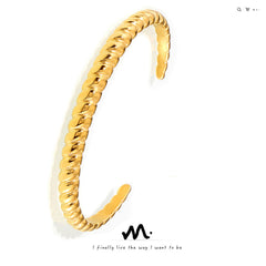 18K Gold-Plated Twisted Open Cuff Bracelet