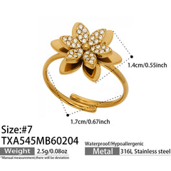 Cubic Zirconia Layered Flower Jewelry
