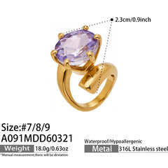 Colorful Cubic Zirconia Sculptural Ring