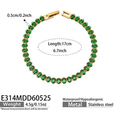 18K Gold-Plated Color Cubic Zirconia Jewelry