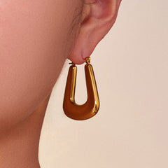 18K Gold-Plated U-Shaped Hoop Earrings