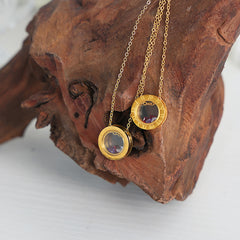 Circular Floating Accent Pendant Necklace