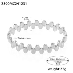 18K Gold-Plated Polished Disc Link Bangle