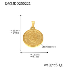 Gold-Tone Symbol & Ocean Stainless Steel Pendants