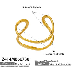 18K Gold-Plated Geometric Openwork Bangle