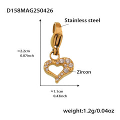 Cubic Zirconia Heart Charm Bracelet or Pendant