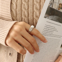 18K Gold-Plated Pearl-Look Open Ring