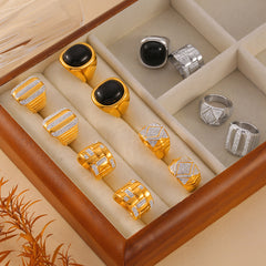 Geometric Sparkling Statement Ring