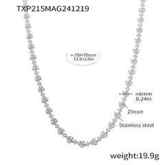 Cubic Zirconia Floral Statement Necklace