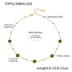 Faceted Round Glass Stone Necklace, Bracelet & Earrings