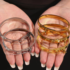 Safety Chain Clasp Stainless Steel Bangle