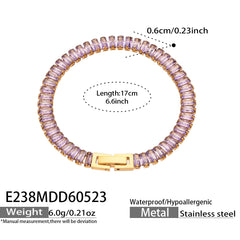 Colorful Cubic Zirconia Tennis Bracelet & Necklace