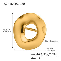 Open Disc Sculptural Stainless Steel Ring