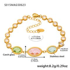 Faceted Stone Accent Anklet