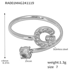 Silver-Tone Initial Necklace, Earrings, Bracelet & Ring