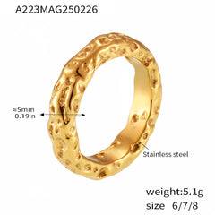 18K Gold-Plated Organic Textured Band Ring