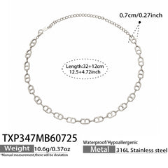 18K Gold-Plated Rectangular Link Necklace or Bracelet