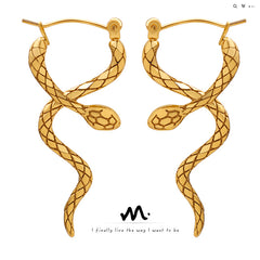 Coiled Snake Statement Hoop Earrings