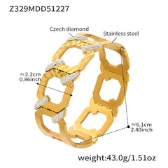 Cubic Zirconia Wide Geometric Bangle Designs
