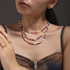 Multicolor Bead & Freshwater Pearl Necklace