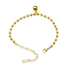 18K Gold-Plated Beaded Charm Chain Bracelet