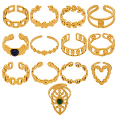Openwork Geometric Ring Collection