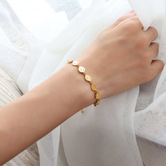 Gold-Tone Smiley Face Station Bracelet