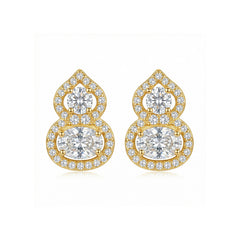 Nicolette Vintage-Inspired Pavé Gourd Stud Earrings