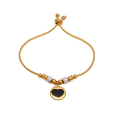 Enamel Heart Sliding Chain Bracelet