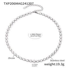 18K Gold-Plated Cubic Zirconia Tennis Necklace or Bracelet