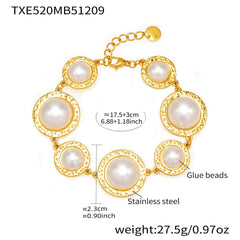 18K Gold-Plated Pearl-Look Bracelet or Ring