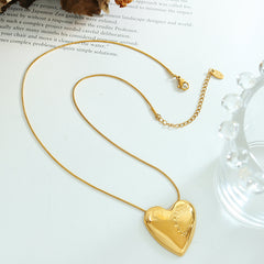 18K Gold-Plated Smooth Heart Pendant Necklace