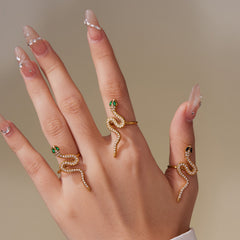 18K Gold-Plated Cubic Zirconia Snake Jewelry