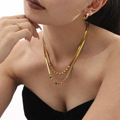 18K Gold-Plated Multicolor Cubic Zirconia Necklace or Bracelet