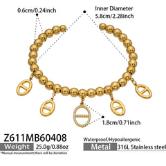 Cubic Zirconia Charm Bead Bangle Designs