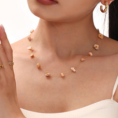 Colorful Natural Stone Chip Necklace