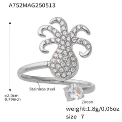 Ocean Creature Cubic Zirconia Open Rings