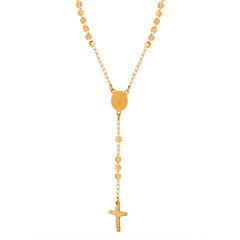 Cross Drop Bead Station Long Necklace