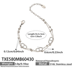 Cubic Zirconia Oval-Link Necklace & Bracelet