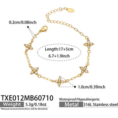 Floral Cubic Zirconia or Natural Stone Jewelry