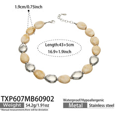 Oval Color Resin Necklace and Bracelet