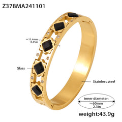 18K Gold-Plated Colored Accent Bangle Designs
