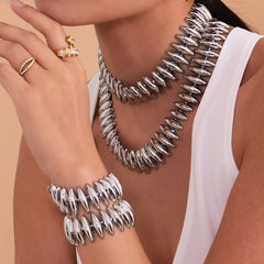 18K Gold-Plated Sculptural Spike Link Jewelry