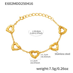 18K Gold-Plated Open Heart Link Bracelet