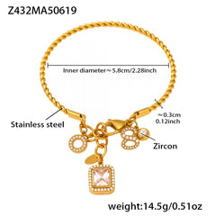 Cubic Zirconia Charm Rope Cuff or Pendant