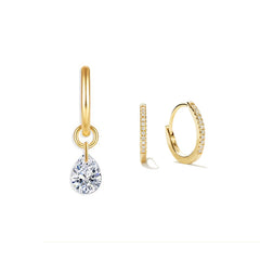 Daphne Dainty Pavé Teardrop Hoop Earrings