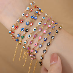 Enamel Eye Motif Necklace or Bracelet