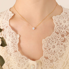 Round Cubic Zirconia Solitaire Necklace